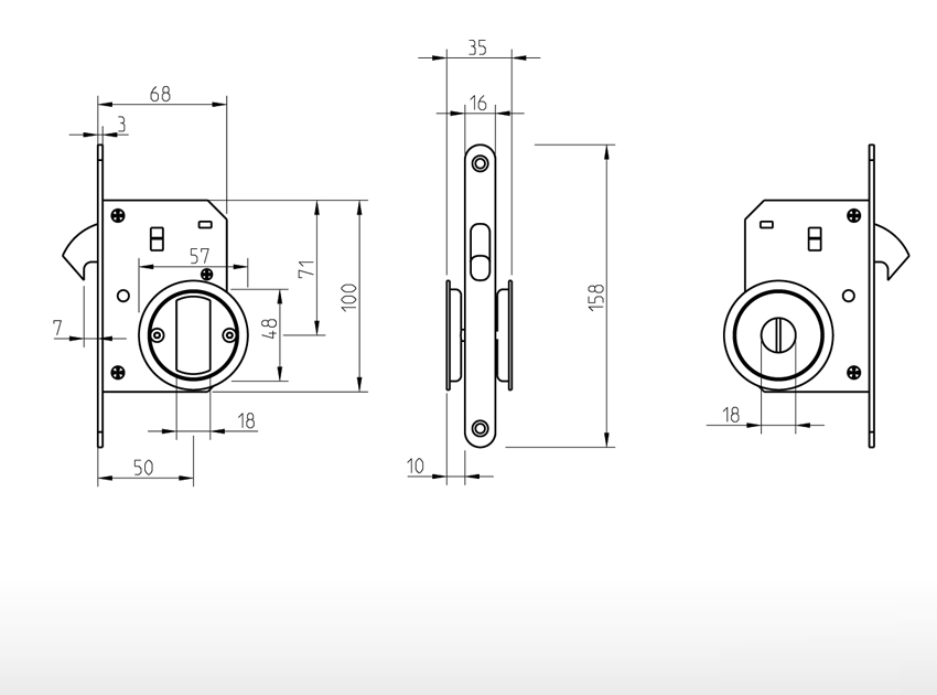 Conjunto para puerta corredera - 2850